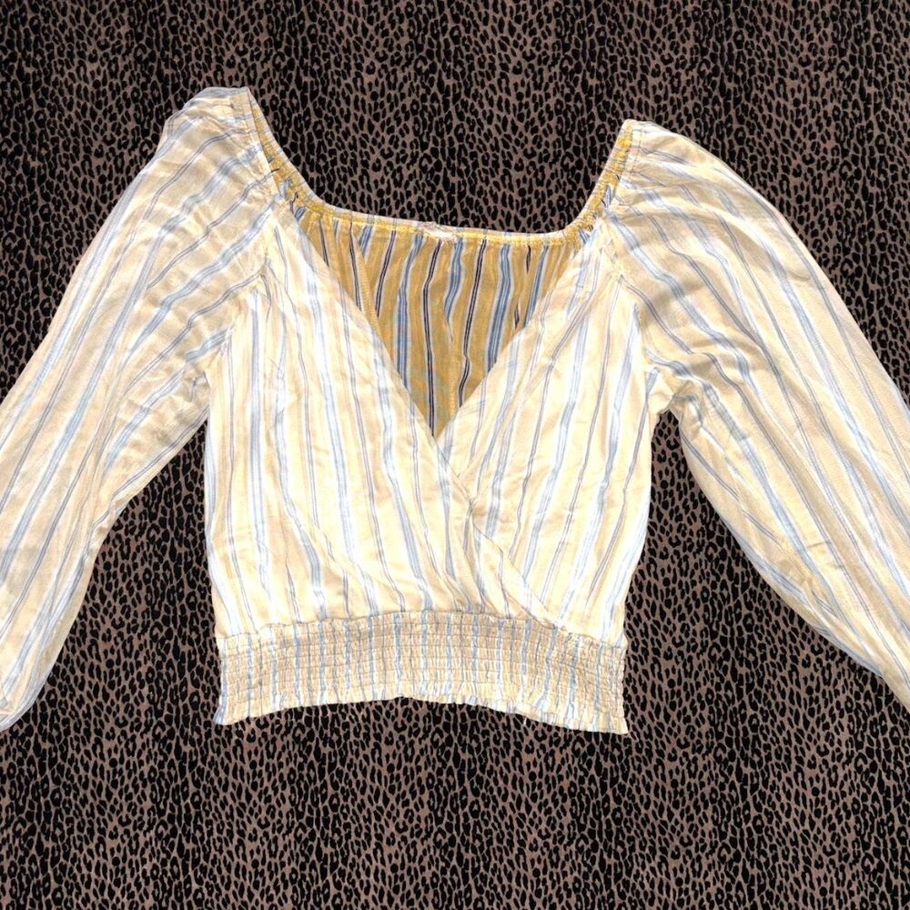 Kem & Thread Women's Sheer Long Sleeve Crop Top